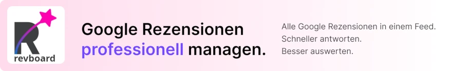 revboard Dashboard für zentrales Bewertungsmanagement